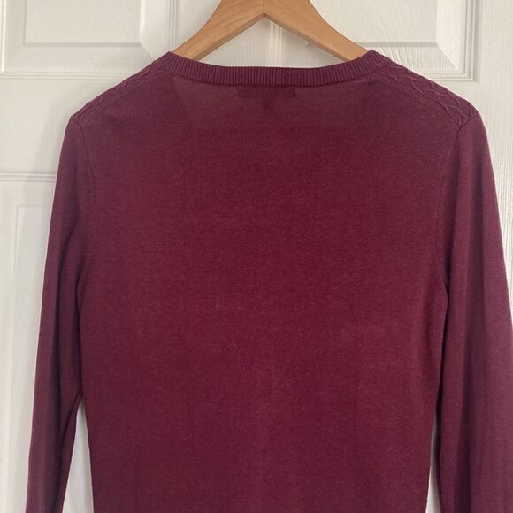Banana Republic Women’s Cardigan Sweater Crew Neck Wine/Burgundy Size S EUC - Picture 5 of 10